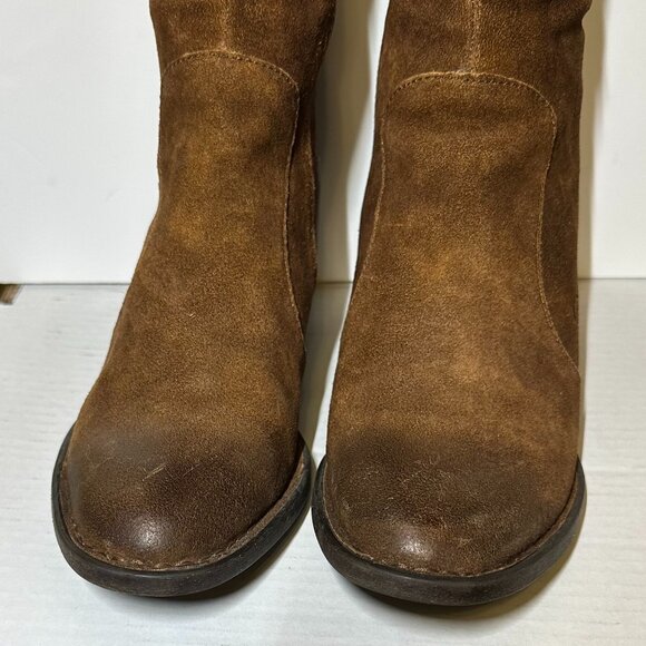 New Born Azurite Womens Sz 8.5M Knee High Boots, Brown Rust Suede Leather F11926 - Picture 11 of 14
